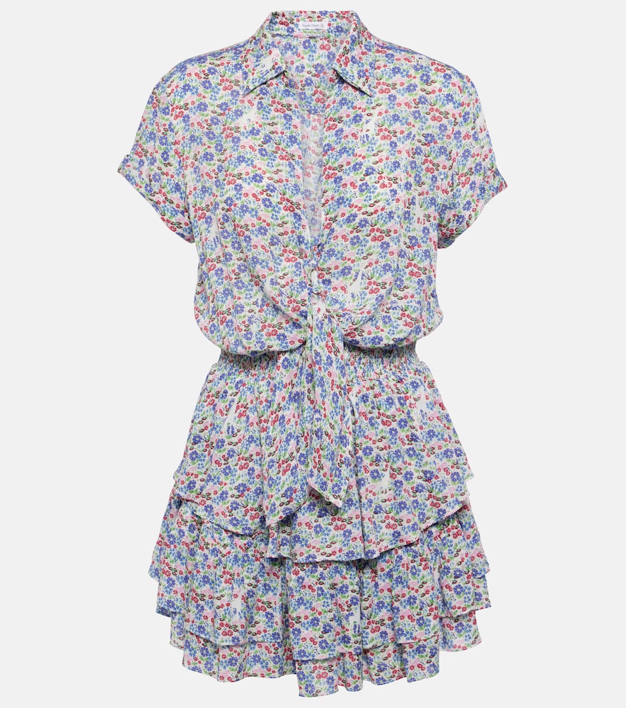 Poupette St Barth Branda floral tiered shirt dress. Poupette St Barth Branda 花卉层叠衬衫裙