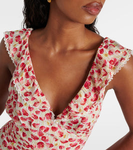 Poupette St Barth Bruna polka-dot ruffled minidress