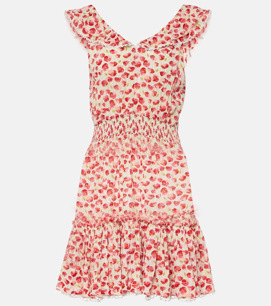 Poupette St Barth Bruna polka-dot ruffled minidress. Poupette St Barth Bruna 波点荷叶边迷你连衣裙
