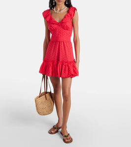 Poupette St Barth Bruna ruffled cotton minidress