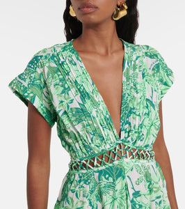 Poupette St Barth Cecile cutout printed minidress