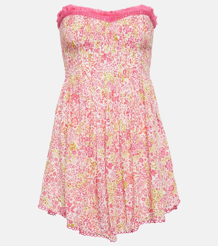 Poupette St Barth Claire floral strapless minidress. Poupette St Barth Claire 花卉图案无肩带迷你连衣裙