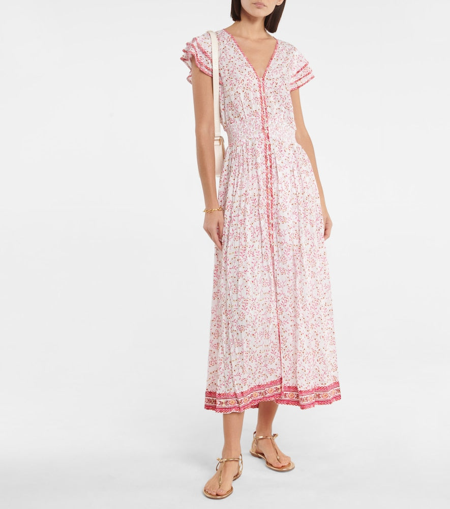 Poupette St Barth Della floral midi dress