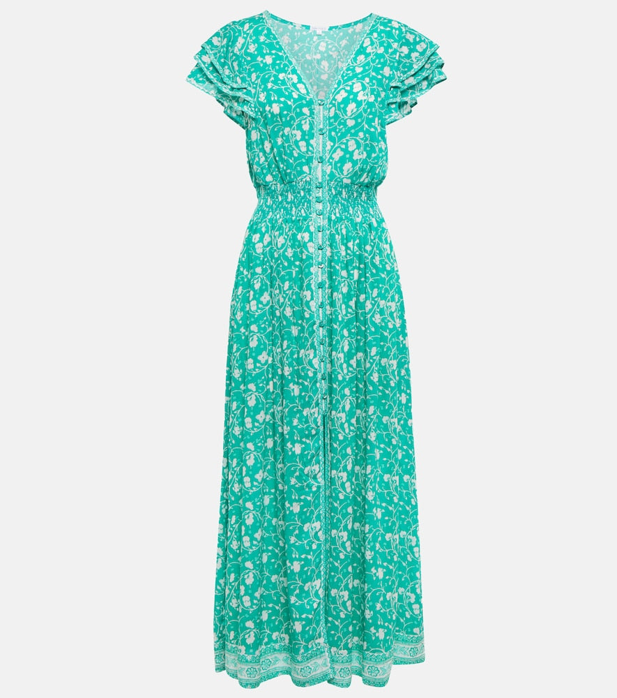 Poupette St Barth Della floral midi dress. Poupette St Barth Della 花卉中长连衣裙