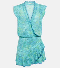 Poupette St Barth Estelle printed ruffled minidress. Poupette St Barth Estelle 印花荷叶边迷你连衣裙