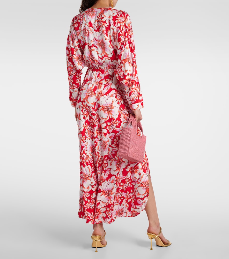 Poupette St Barth Ilona gathered floral midi dress