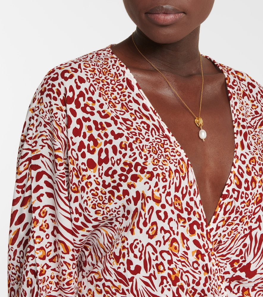 Poupette St Barth Ilona printed v-neck dress