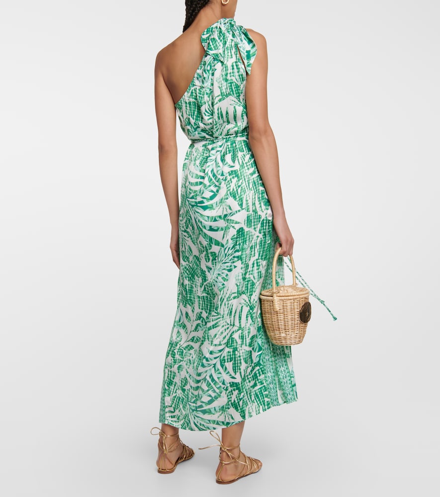 Poupette St Barth Isabelle printed one-shoulder kaftan