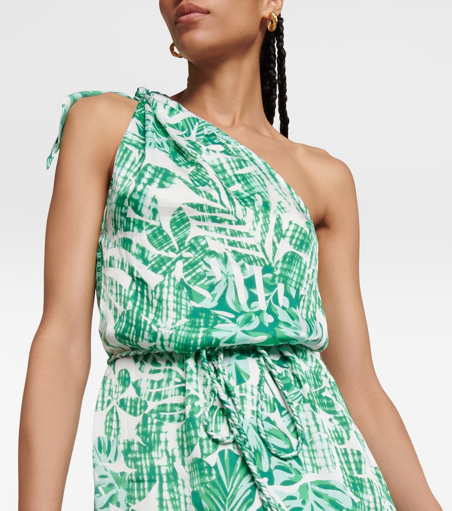 Poupette St Barth Isabelle printed one-shoulder kaftan