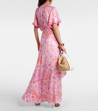 Poupette St Barth Mabelle floral satin maxi dress