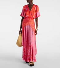 Poupette St Barth Mabelle printed front-slit maxi dress