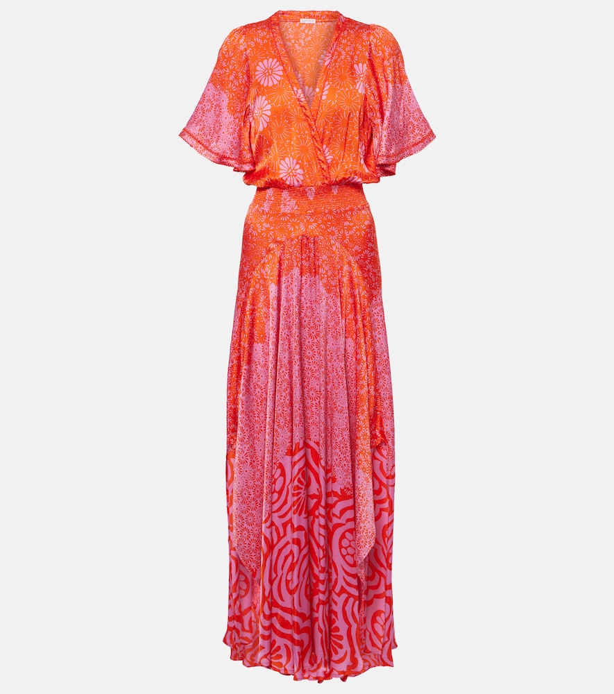 Poupette St Barth Mabelle printed front-slit maxi dress. Poupette St Barth Mabelle 印花前开衩超长连衣裙