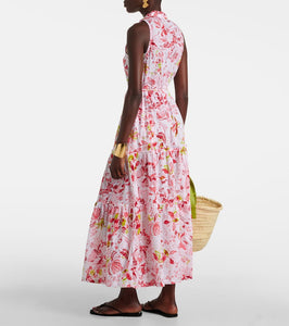 Poupette St Barth Nana floral tiered cotton maxi dress