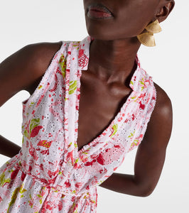 Poupette St Barth Nana floral tiered cotton maxi dress