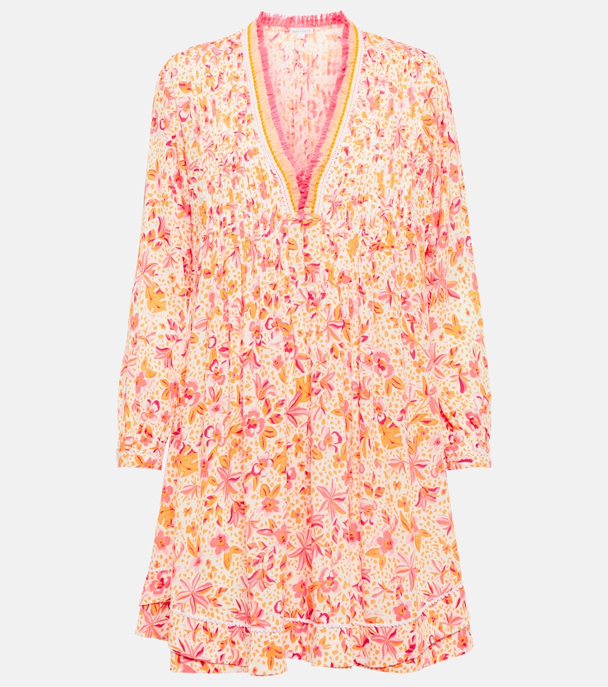 Poupette St Barth Ola floral rayon georgette minidress. Poupette St Barth Ola 花卉人造丝乔其纱迷你连衣裙