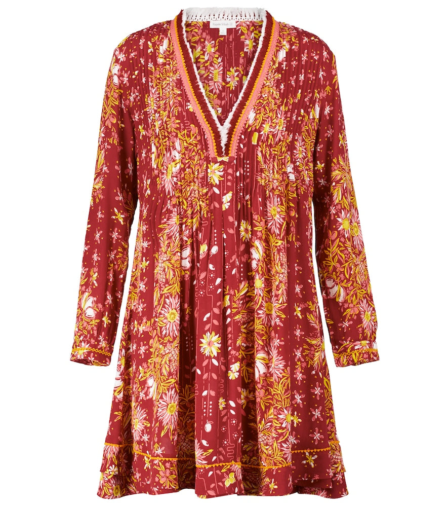 Poupette St Barth Ola fringed printed minidress. Poupette St Barth Ola 流苏印花迷你连衣裙