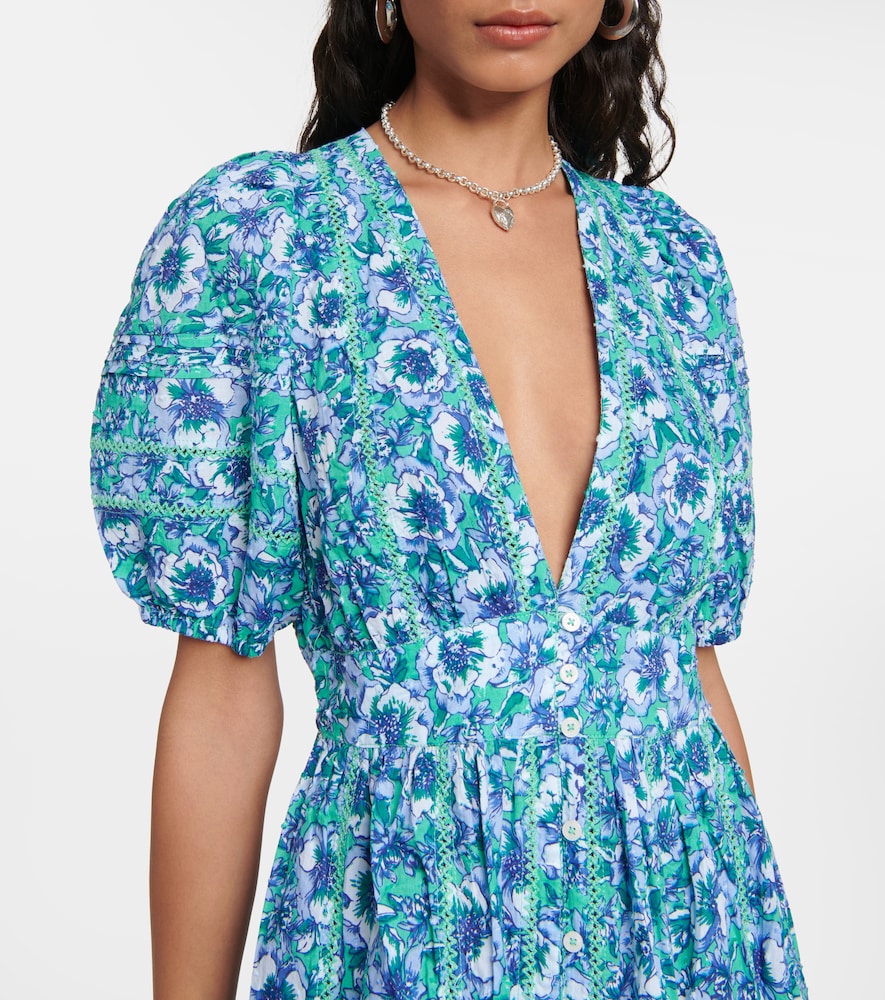 Poupette St Barth Reine floral cotton midi dress