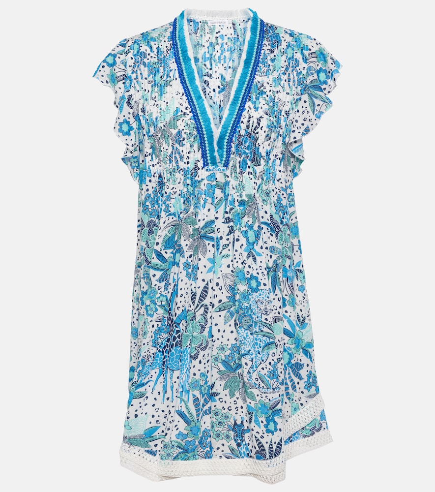 Poupette St Barth Sasha floral ruffled minidress. Poupette St Barth Sasha 花卉荷叶边迷你连衣裙