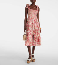 Poupette St Barth Triny polka-dot shirred midi dress