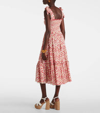 Poupette St Barth Triny polka-dot shirred midi dress