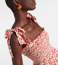 Poupette St Barth Triny polka-dot shirred midi dress