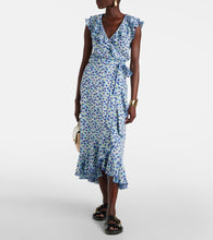 Poupette St Barth Triny printed ruffled midi dress