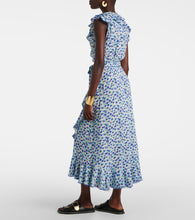 Poupette St Barth Triny printed ruffled midi dress