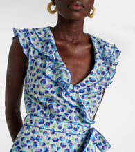 Poupette St Barth Triny printed ruffled midi dress