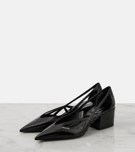 Prada 55 cutout brushed leather pumps