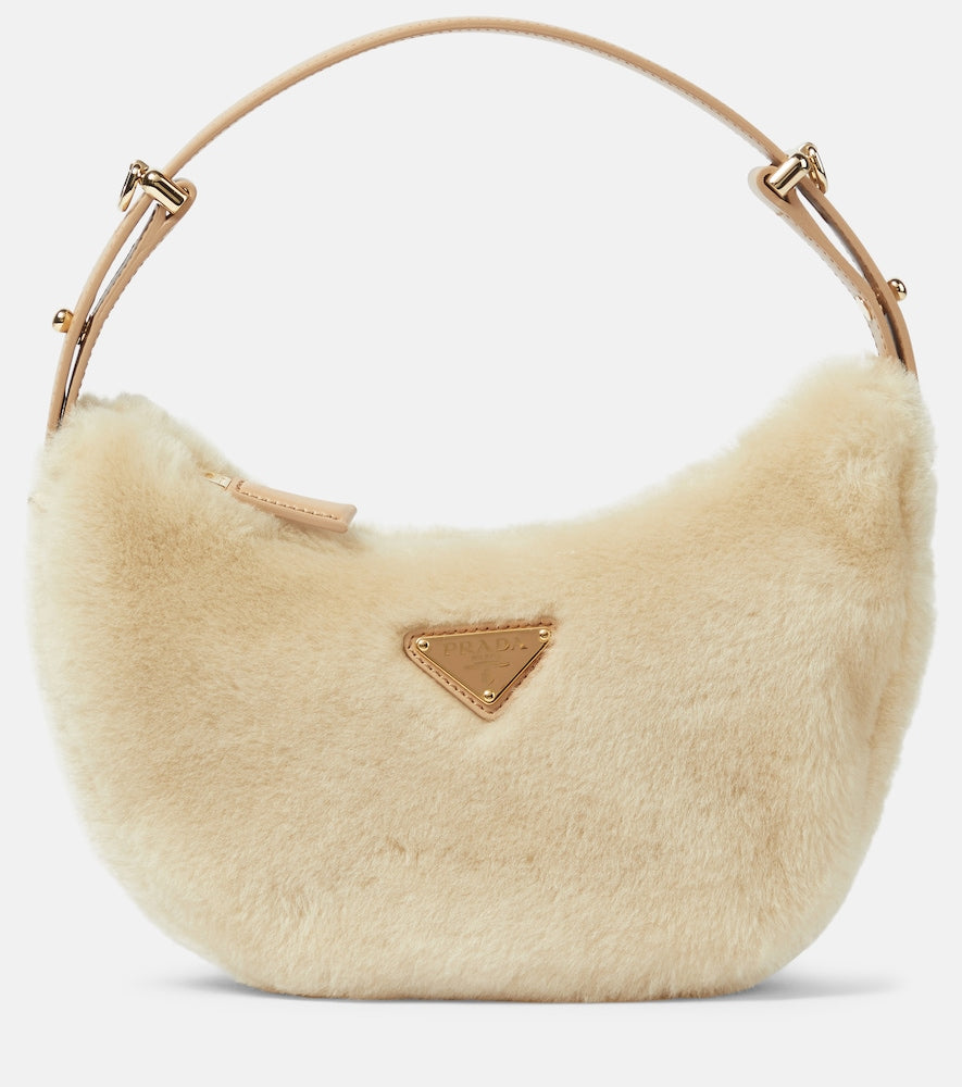 Prada Arqu√É¬© shearling shoulder bag - Prada Arqu√É¬© 羊毛肩包