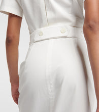 Prada Asymmetric cotton midi skirt