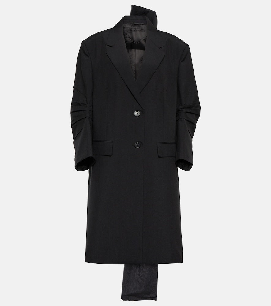 Prada Bow-detail mohair coat - Prada蝴蝶结装饰马海毛大衣