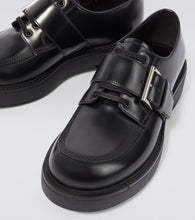Prada Brushed leather lace-up derbies
