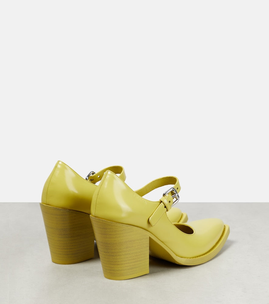 Prada Cedro leather pumps