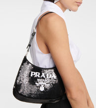 Prada Cleo Small sequined shoulder bag