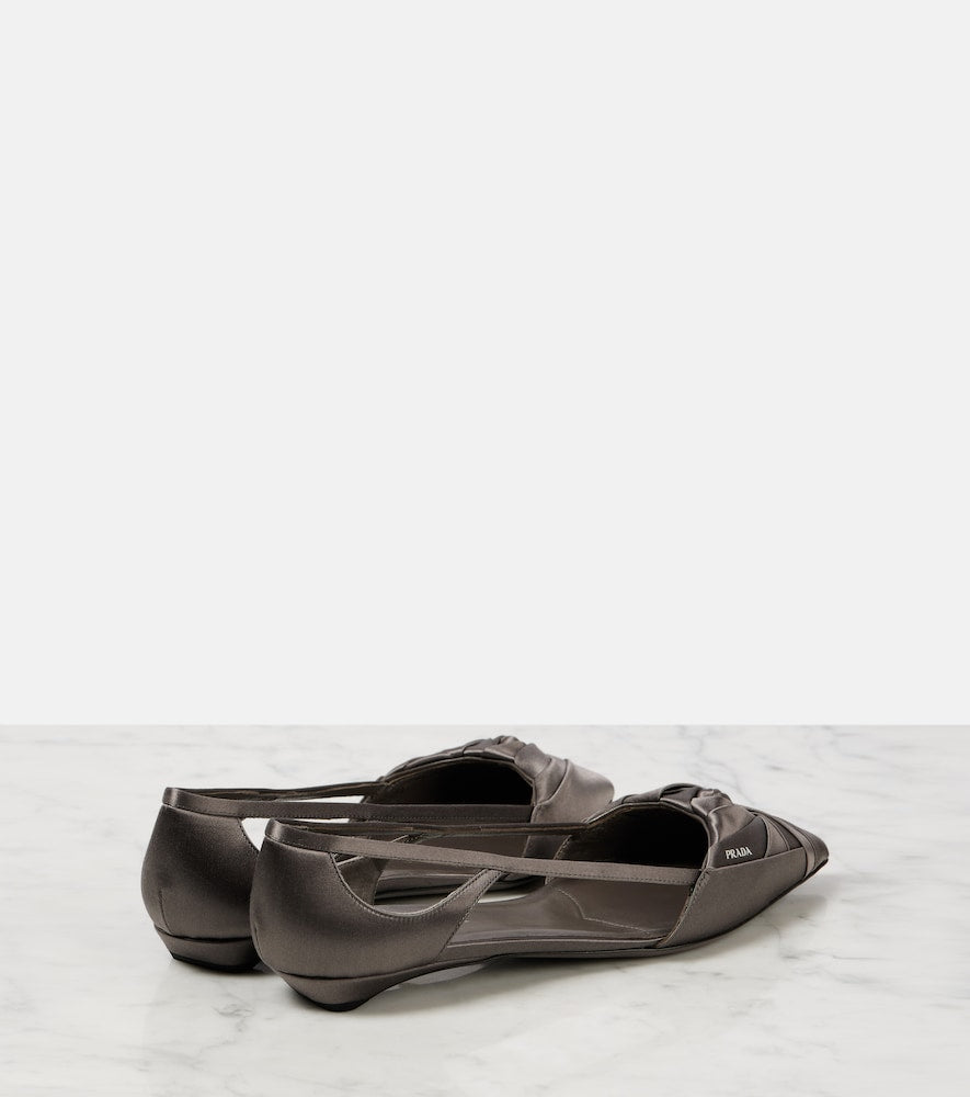 Prada Cutout satin ballet flats