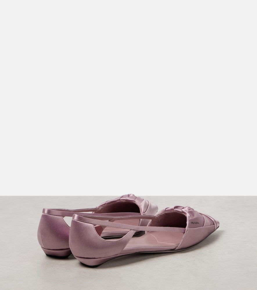 Prada Cutout satin ballet flats