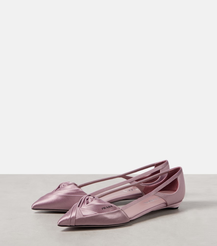 Prada Cutout satin ballet flats