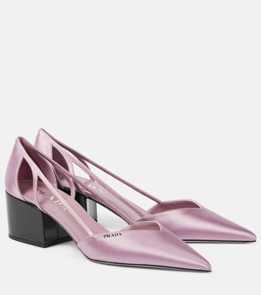 Prada Cutout satin pumps - Prada镂空缎面高跟鞋