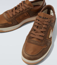 Prada Downtown suede-trimmed sneakers
