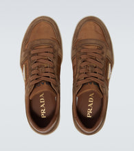 Prada Downtown suede-trimmed sneakers