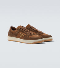 Prada Downtown suede-trimmed sneakers