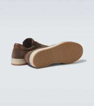 Prada Downtown suede-trimmed sneakers