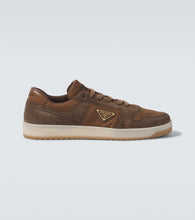 Prada Downtown suede-trimmed sneakers - Prada Downtown 麂皮饰边运动鞋
