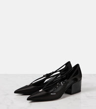 Prada Embellished cutout satin pumps