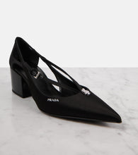 Prada Embellished cutout satin pumps