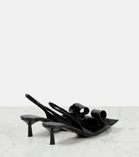 Prada Embellished patent leather slingback pumps