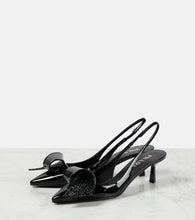Prada Embellished patent leather slingback pumps