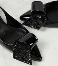 Prada Embellished patent leather slingback pumps