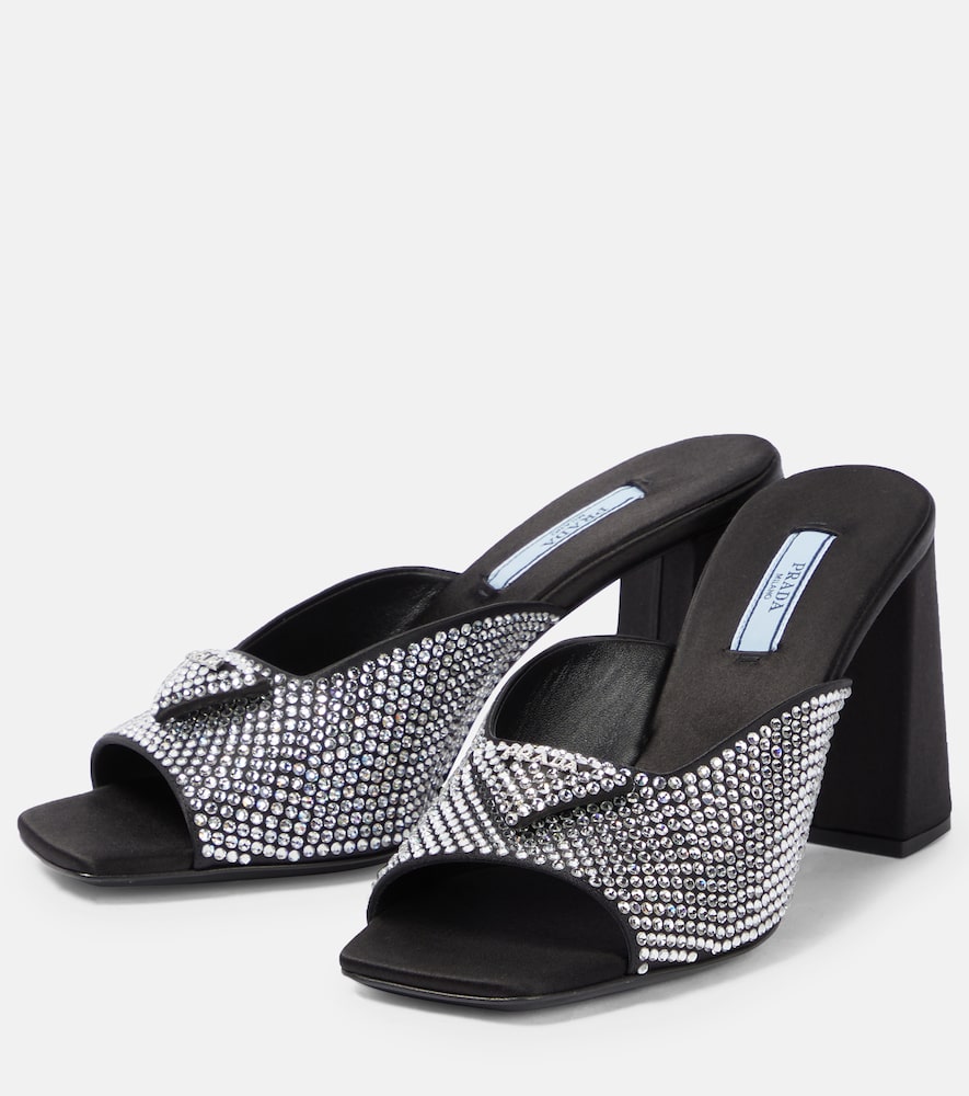 Prada Embellished satin sandals